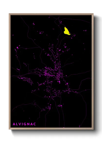Une affiche de carte sur Alvignac