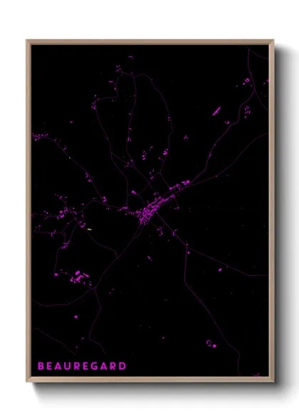 Une affiche de carte sur Beauregard