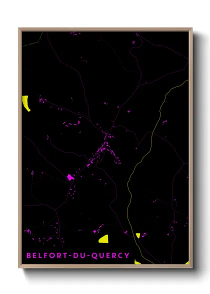 Une affiche de carte sur Belfort-du-Quercy
