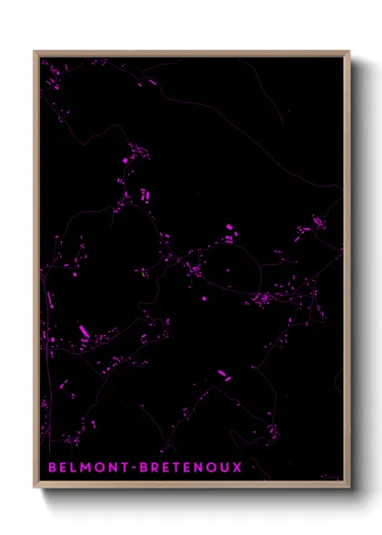 Une affiche de carte sur Belmont-Bretenoux