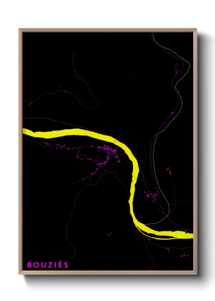 Une affiche de carte sur Bouziès
