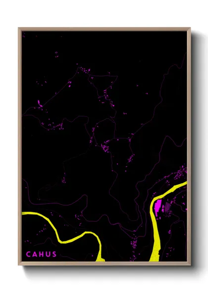 Une affiche de carte sur Cahus