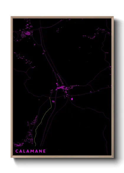 Une affiche de carte sur Calamane