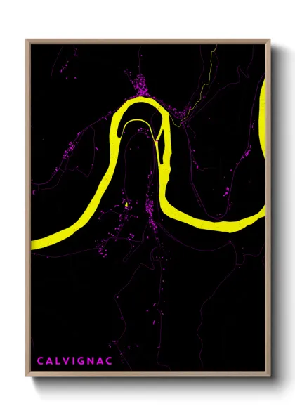 Une affiche de carte sur Calvignac