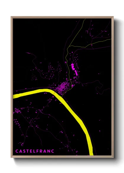 Une affiche de carte sur Castelfranc