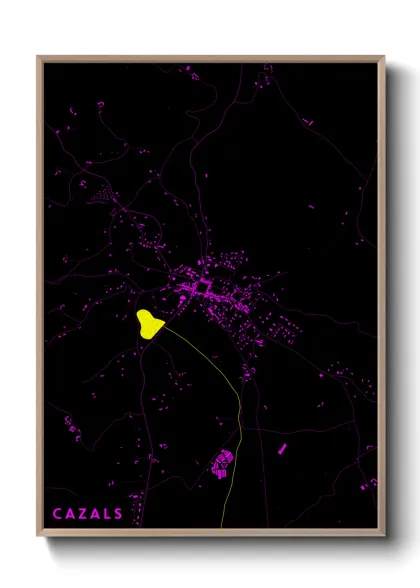 Une affiche de carte sur Cazals