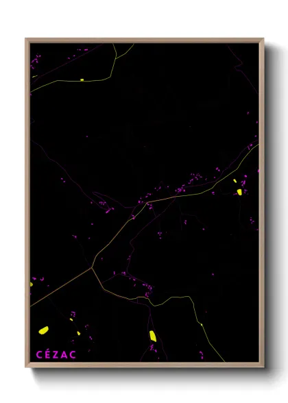 Une affiche de carte sur Cézac