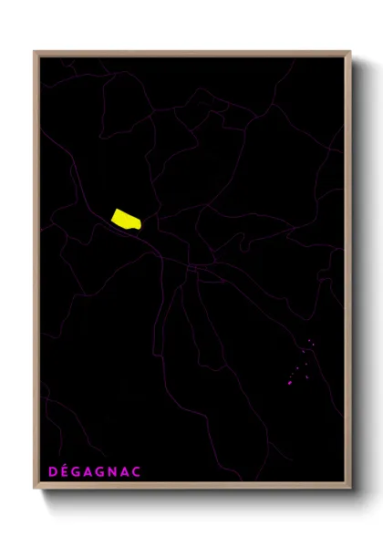 Une affiche de carte sur Dégagnac