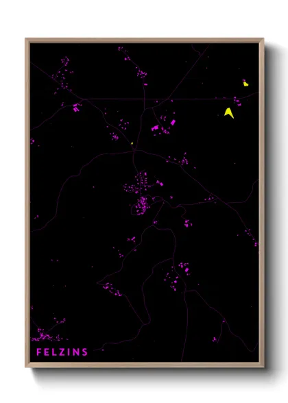 Une affiche de carte sur Felzins