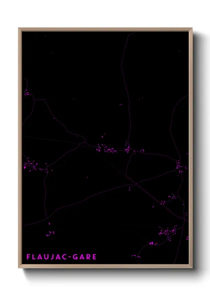 Une affiche de carte sur Flaujac-Gare