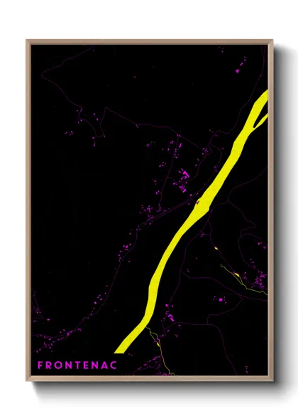 Une affiche de carte sur Frontenac