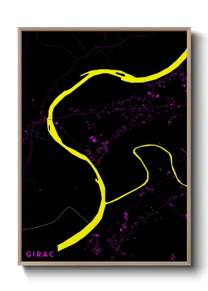 Une affiche de carte sur Girac