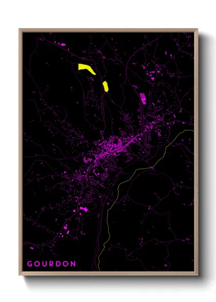 Une affiche de carte sur Gourdon