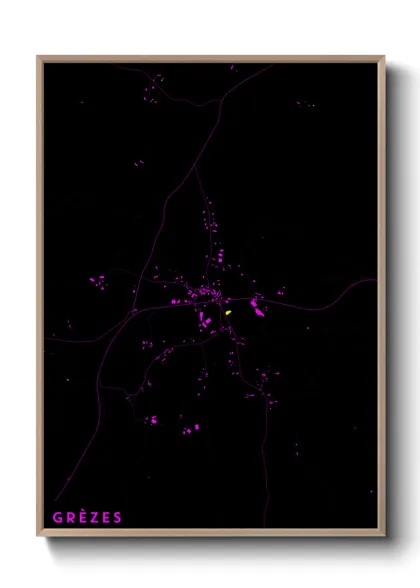 Une affiche de carte sur Grèzes