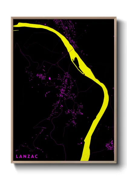 Une affiche de carte sur Lanzac