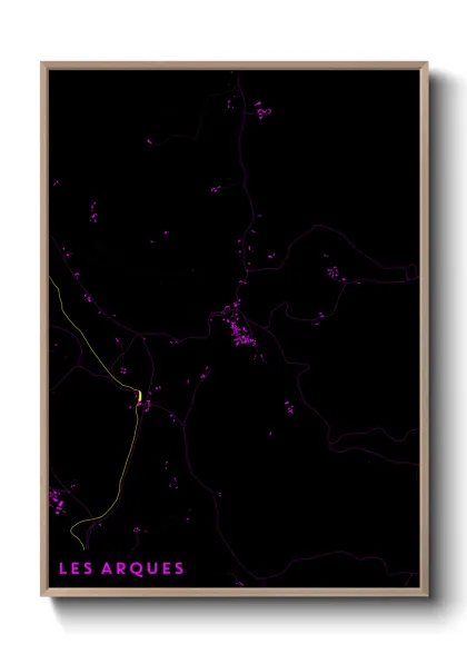 Une affiche de carte sur Les Arques