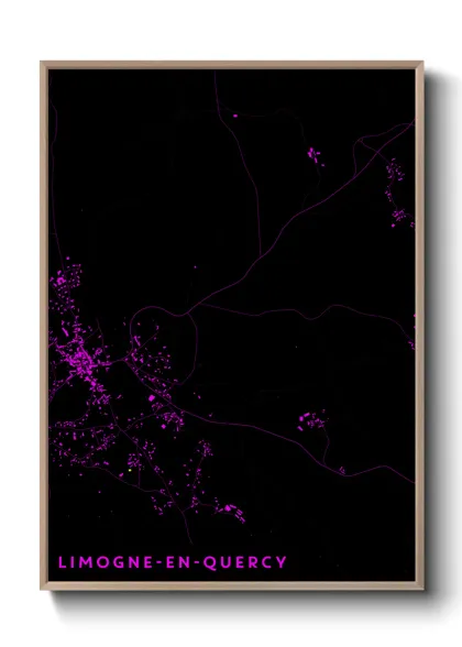 Une affiche de carte sur Limogne-en-Quercy