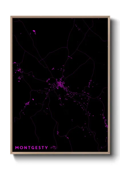 Une affiche de carte sur Montgesty