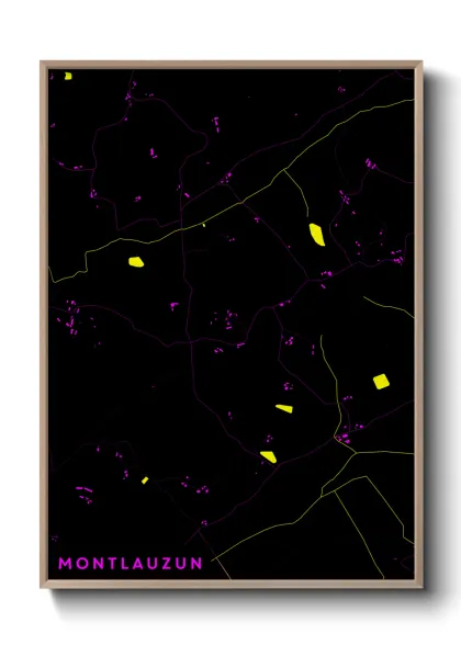 Une affiche de carte sur Montlauzun