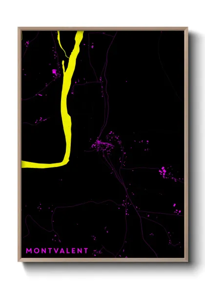 Une affiche de carte sur Montvalent