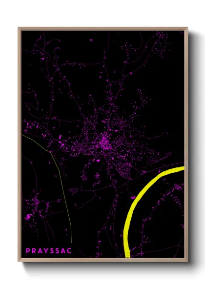 Une affiche de carte sur Prayssac