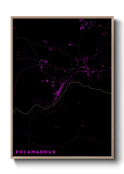 Une affiche de carte sur Rocamadour