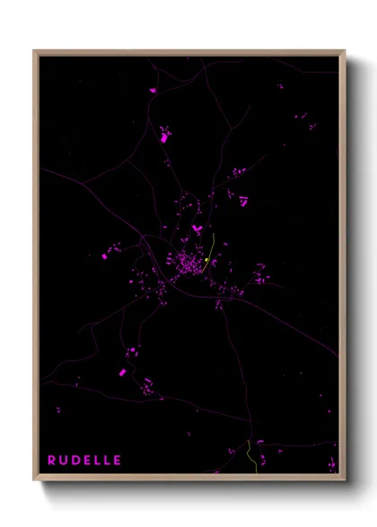 Une affiche de carte sur Rudelle