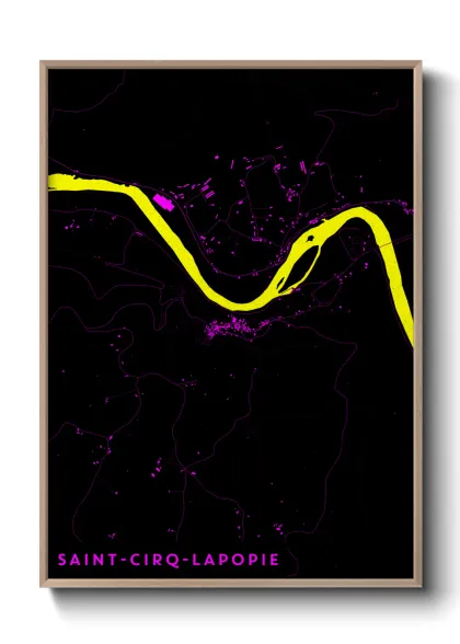 Une affiche de carte sur Saint-Cirq-Lapopie