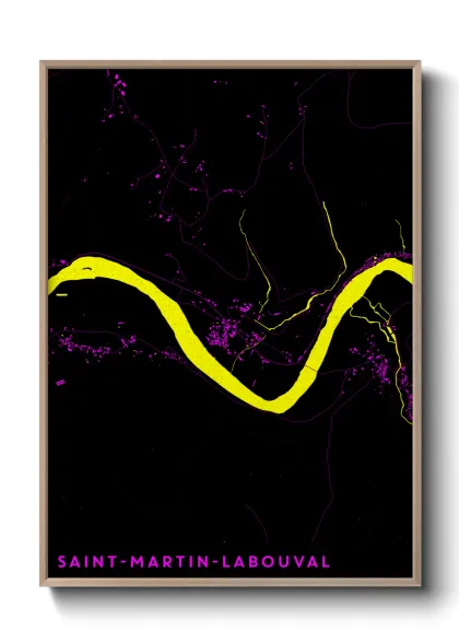 Une affiche de carte sur Saint-Martin-Labouval