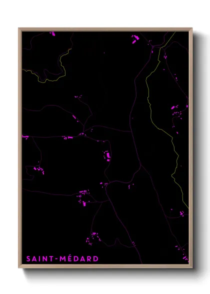 Une affiche de carte sur Saint-Médard