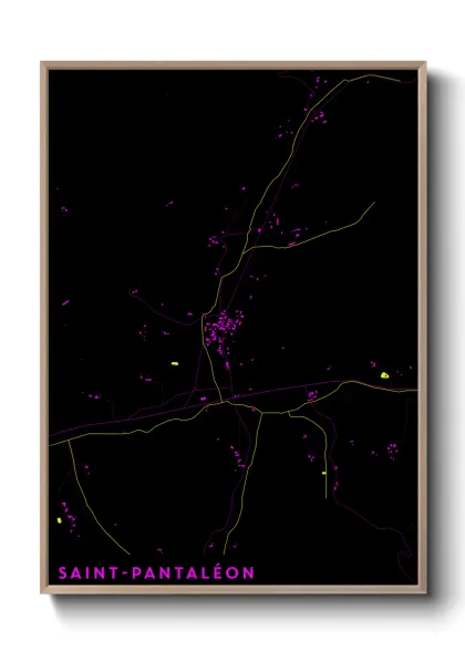 Une affiche de carte sur Saint-Pantaléon