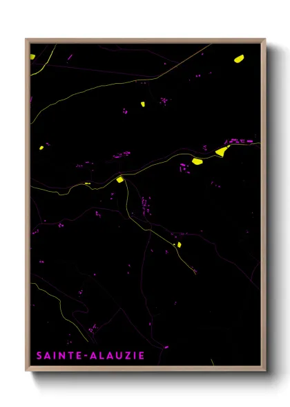 Une affiche de carte sur Sainte-Alauzie