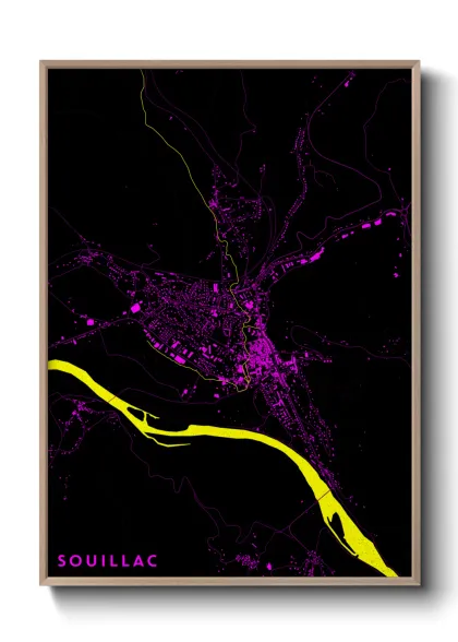 Une affiche de carte sur Souillac