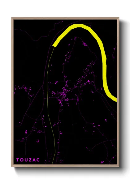 Une affiche de carte sur Touzac