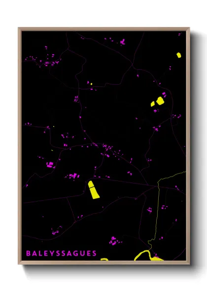 Une affiche de carte sur Baleyssagues