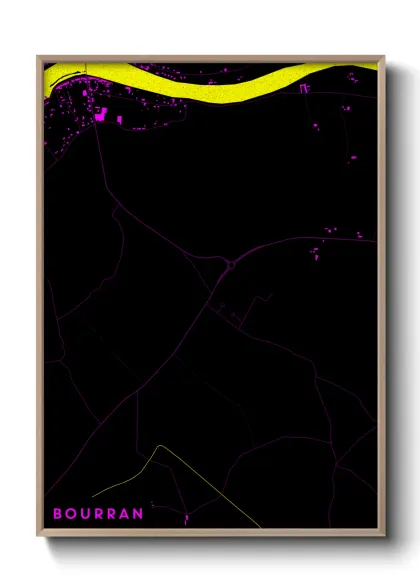 Une affiche de carte sur Bourran