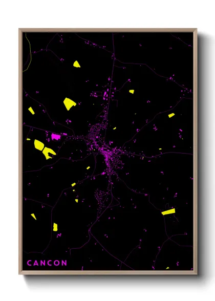 Une affiche de carte sur Cancon