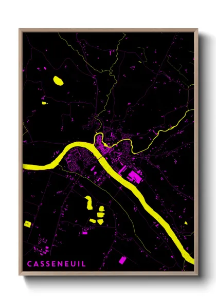 Une affiche de carte sur Casseneuil