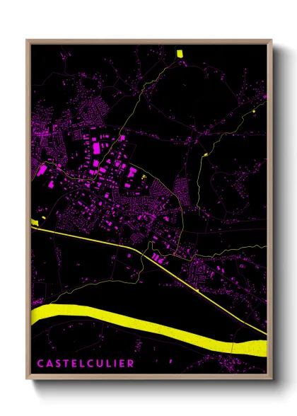 Une affiche de carte sur Castelculier