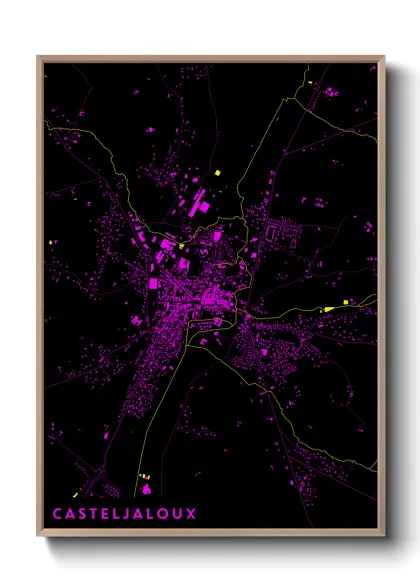 Une affiche de carte sur Casteljaloux