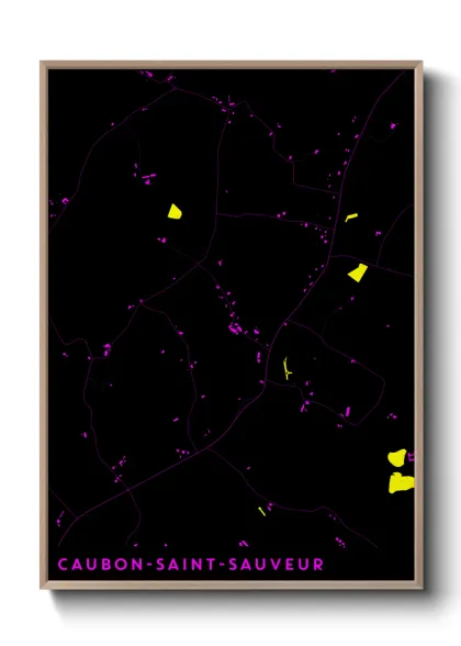 Une affiche de carte sur Caubon-Saint-Sauveur