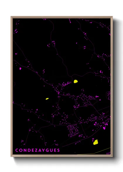 Une affiche de carte sur Condezaygues