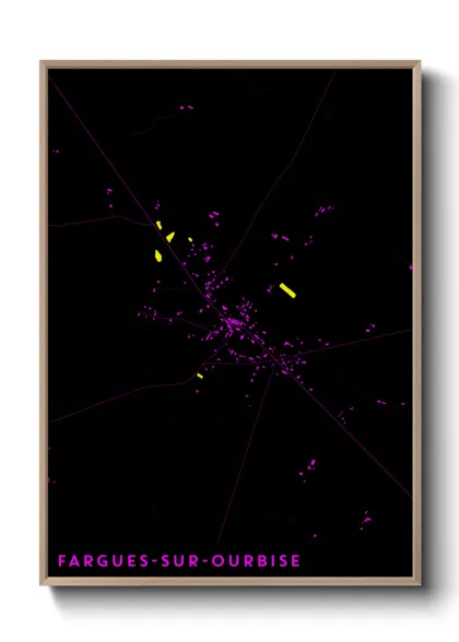 Une affiche de carte sur Fargues-sur-Ourbise