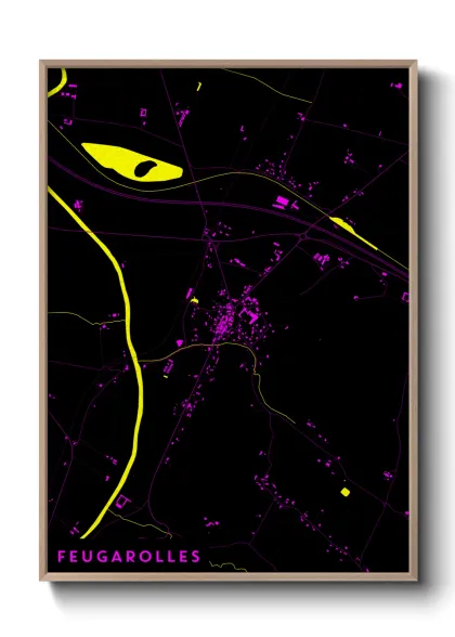 Une affiche de carte sur Feugarolles