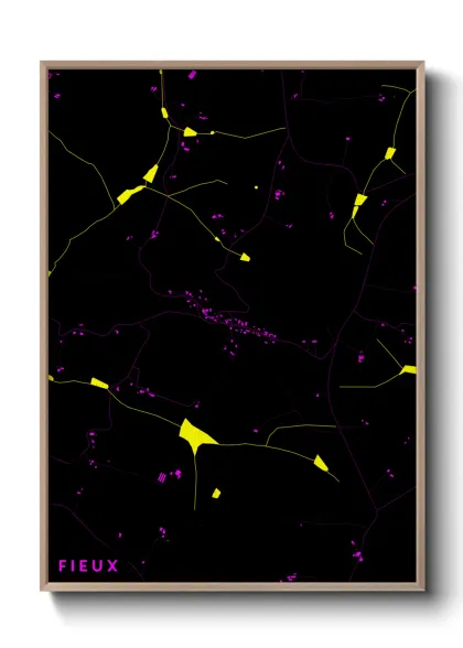 Une affiche de carte sur Fieux
