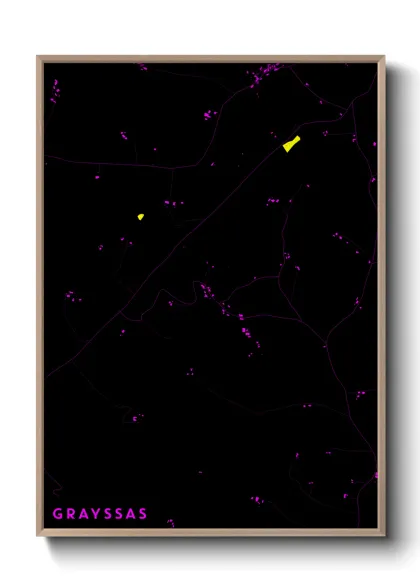 Une affiche de carte sur Grayssas