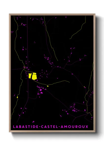 Une affiche de carte sur Labastide-Castel-Amouroux