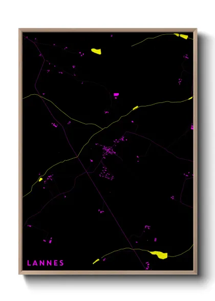 Une affiche de carte sur Lannes