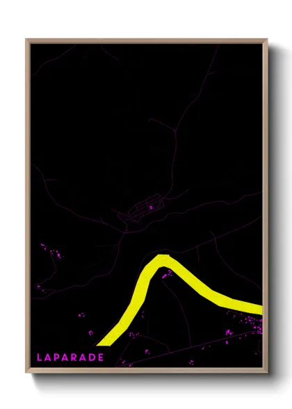 Une affiche de carte sur Laparade