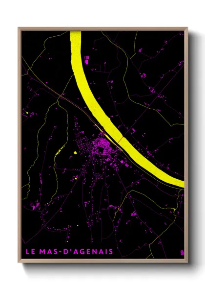 Une affiche de carte sur Le Mas-d'Agenais